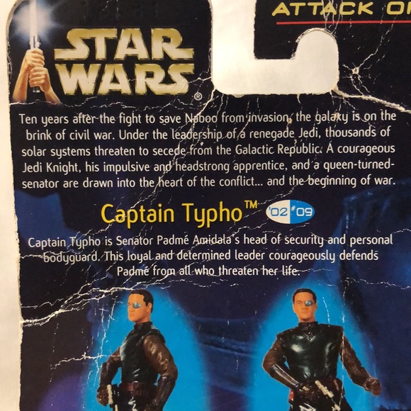 Hasbro Star Wars Attack Of The Clones Captain Typho Action Figure 2002 New - Picture 4 of 10
